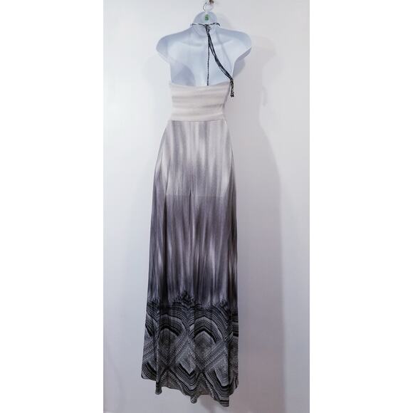 Sky Gray Braided Detail Empire Waist Halter Maxi Dress - Picture 9 of 13